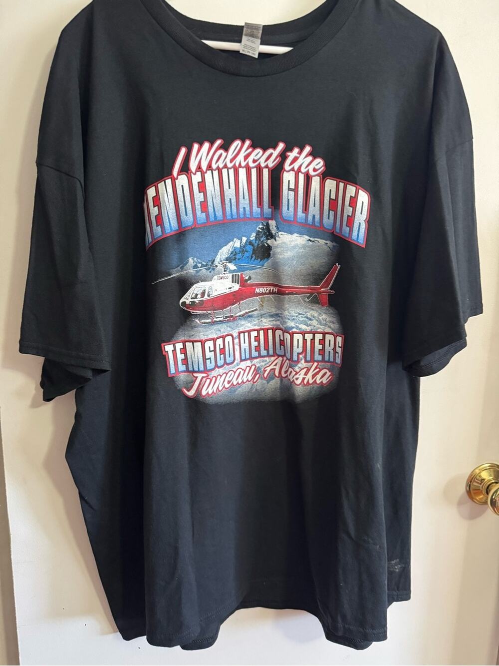 3XL “Walked the Mendenhall Glacier” Juneau Alaska Helicopter Tour black T‑Shirt